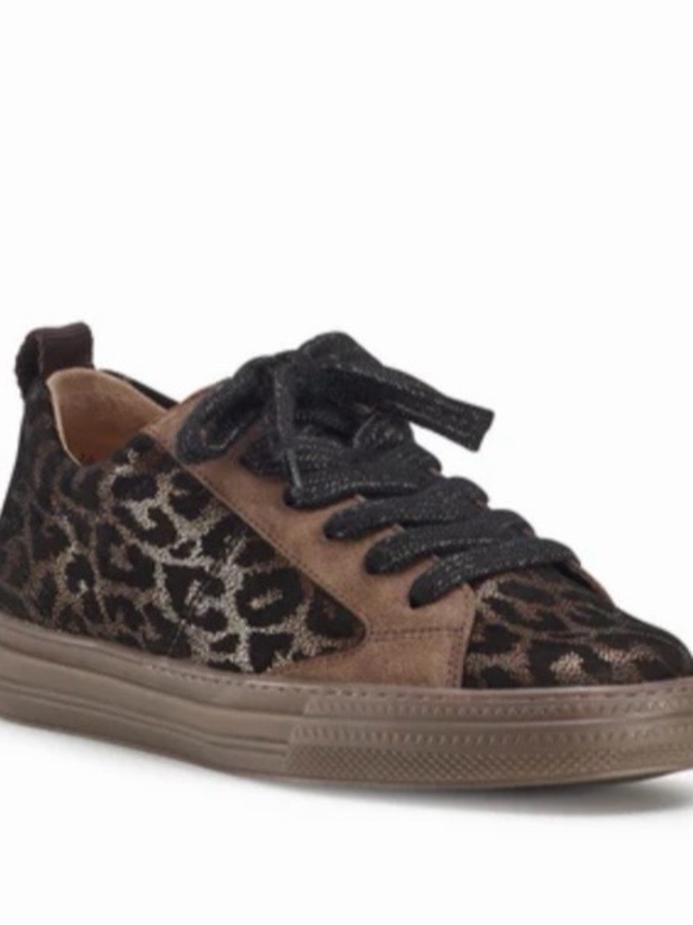 Paul Green Capri Leopard-Print Brown and Black Lace-Up Sneaker